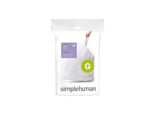 Simplehuman Code G maßgeschneiderte Müllbeutel, Packung mit 20, weiß