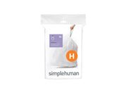 Simplehuman Code H maßgeschneiderte Müllbeutel, Packung mit 20, weiß