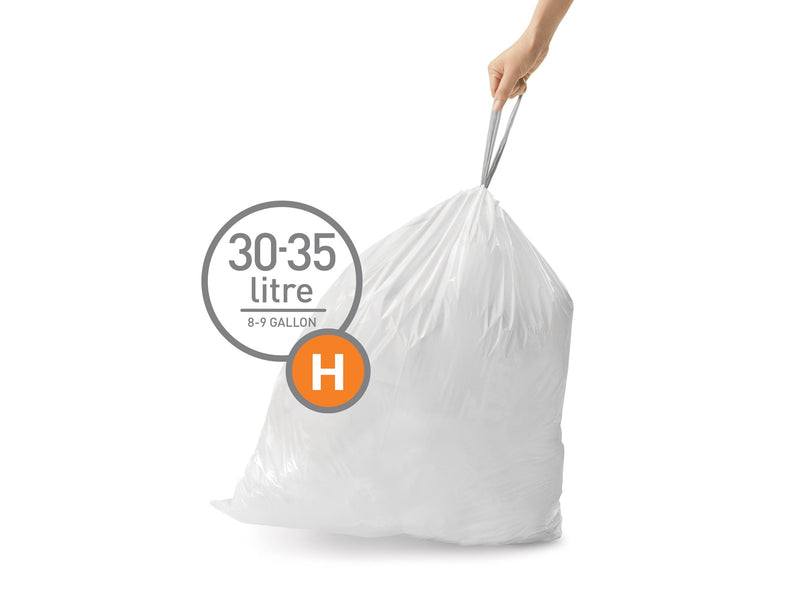 Simplehuman Code H maßgeschneiderte Müllbeutel, Packung mit 20, weiß