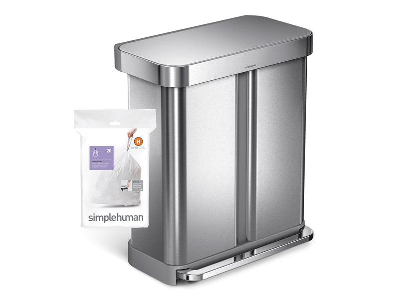 Simplehuman Code H maßgeschneiderte Müllbeutel, Packung mit 20, weiß