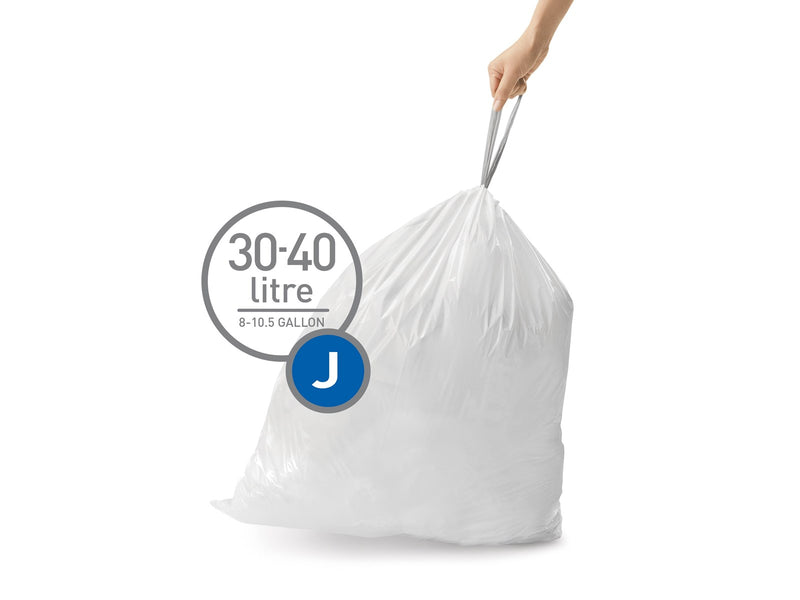 Simplehuman Code J maßgeschneiderte Müllbeutel, Packung mit 20, weiß