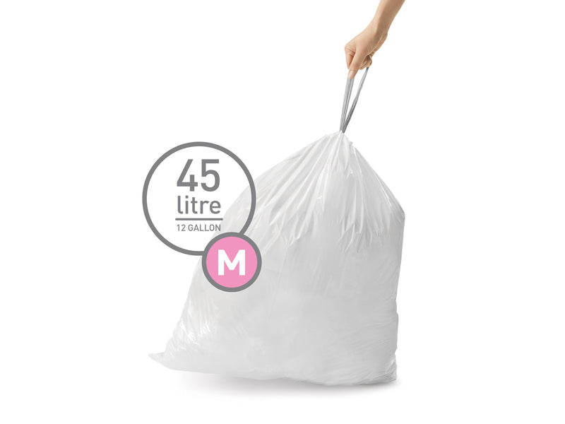 Simplehuman Code M maßgeschneiderte Müllbeutel, Packung mit 20, weiß