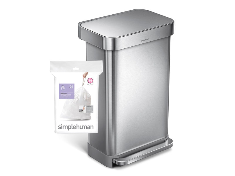 Simplehuman Code M maßgeschneiderte Müllbeutel, Packung mit 20, weiß