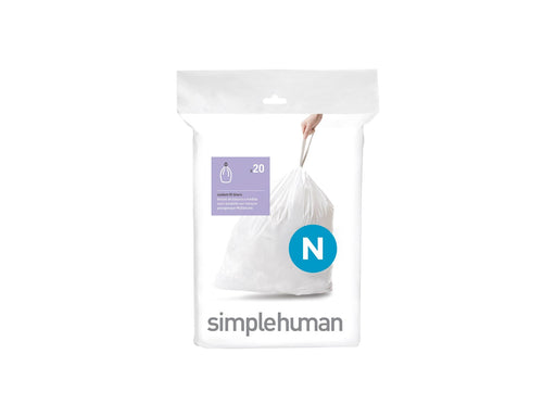Simplehuman Code N maßgeschneiderte Müllbeutel, Packung mit 20, weiß