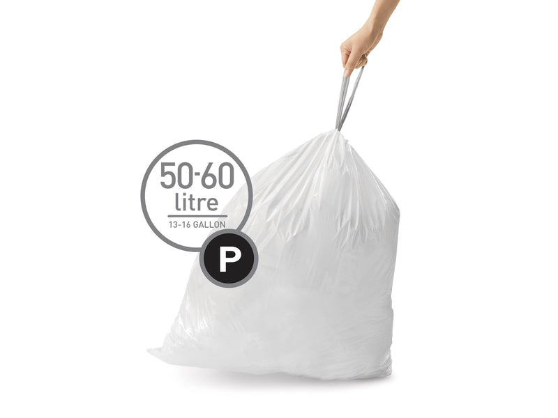Simplehuman Code P maßgeschneiderte Müllbeutel, Packung mit 20, weiß