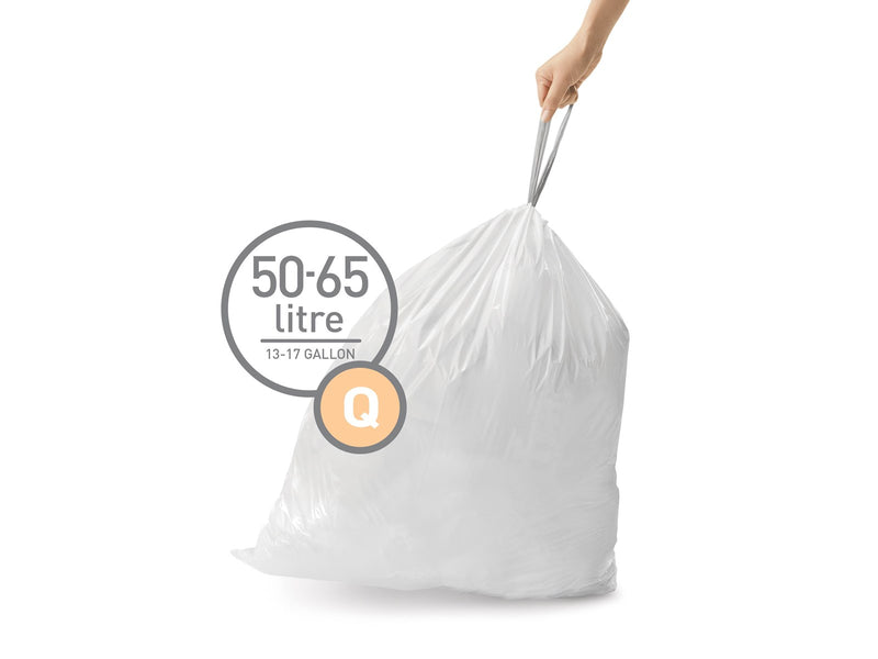 Simplehuman Code Q maßgeschneiderte Müllbeutel, Packung mit 20, weiß