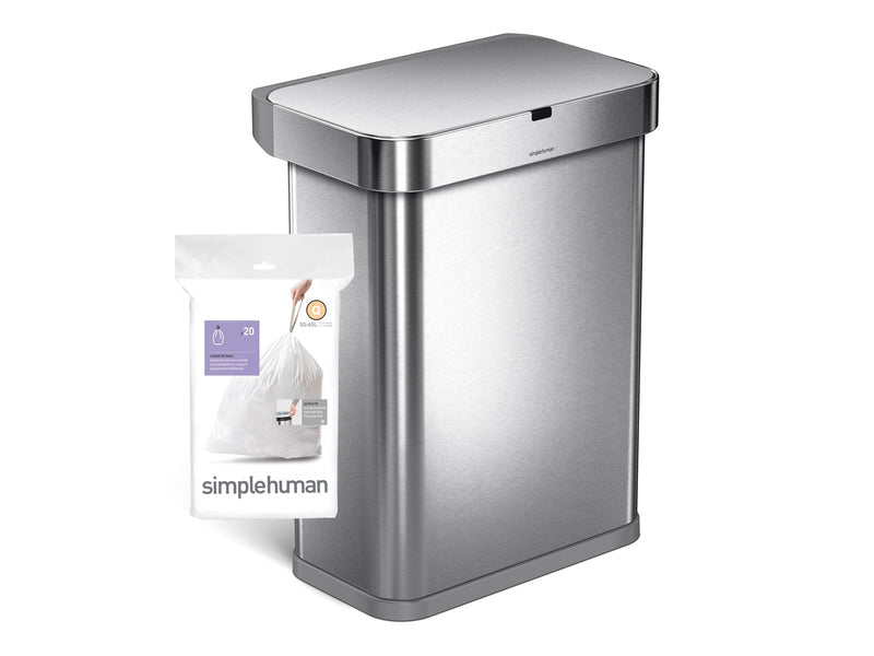 Simplehuman Code Q maßgeschneiderte Müllbeutel, Packung mit 20, weiß