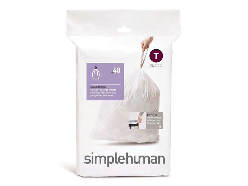 Simplehuman Code T maßgeschneiderte Müllbeutel, Packung mit 20, weiß