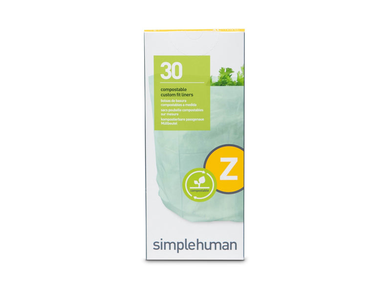 Simplehuman Code Z maßgeschneiderte Müllbeutel, Packung mit 30, weiß