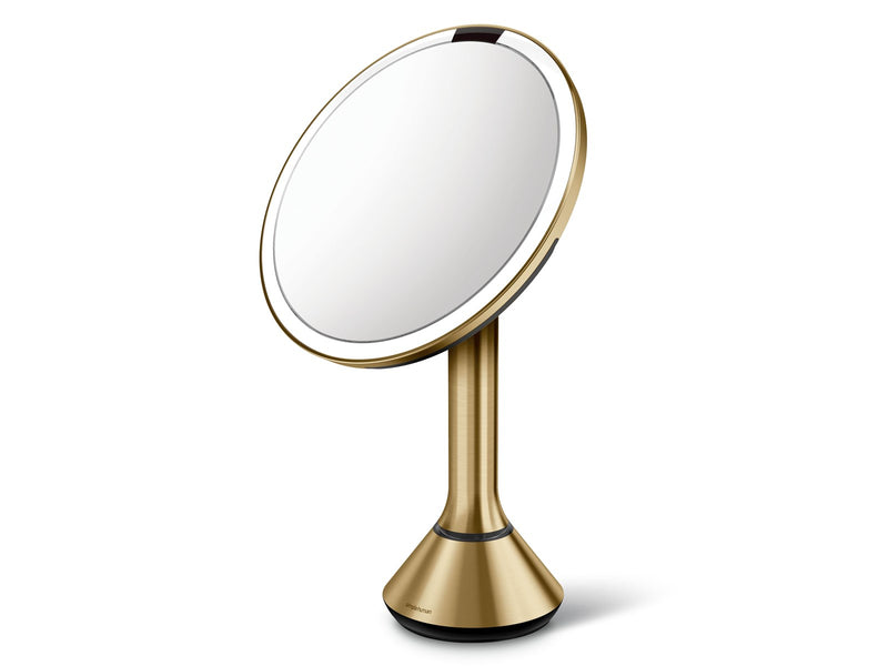 Simplehuman Sensor-Spiegel mit Touch-Control-Helligkeit und doppelter Lichtfunktion, Messing