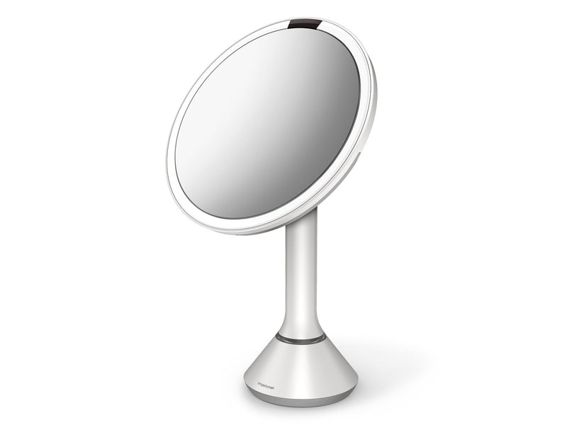 Simplehuman Sensor-Spiegel mit Touch-Control-Helligkeit und doppelter Lichtfunktion, weiß
