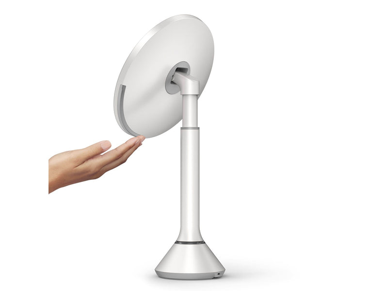 Simplehuman Sensor-Spiegel mit Touch-Control-Helligkeit und doppelter Lichtfunktion, weiß