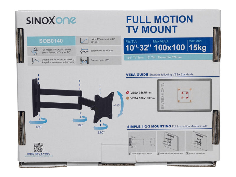 Sinox One TV Wall Mount - 10"-32" - Black