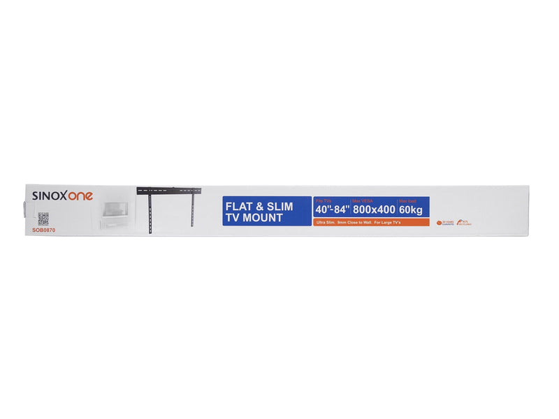 Sinox One TV Wall Mount - 40"-86" - Black - Max 60 kg - recommended for 63"