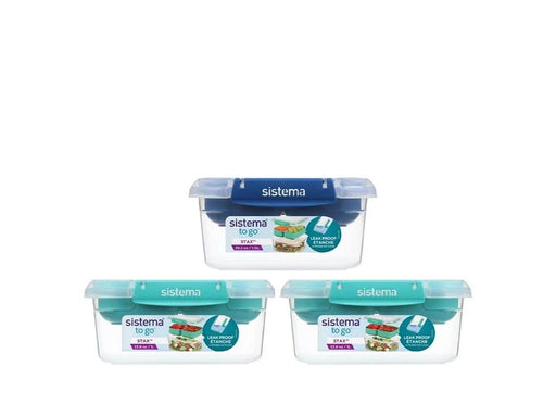 Sistema 3 Pack Stax To Go 3 x 1L Rectangles