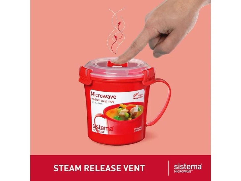 Sistema 656ml Medium Soup Mug 3 Pack