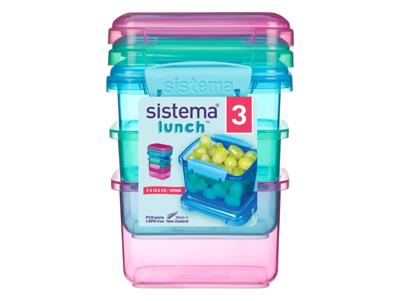 Sistema Pack 400ml x 3 Lunch Coloured