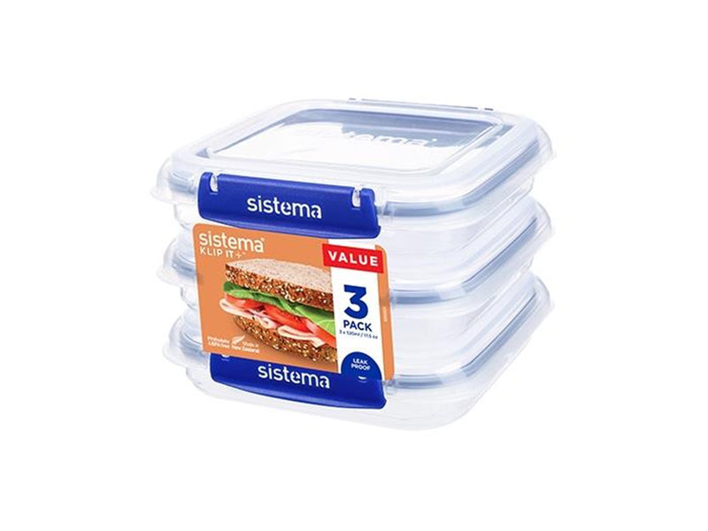 Sistema Square Klip It Plus 3Pack 520ml