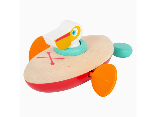 Small Foot - Bath Toys Wooden Canoe Pelican Wind U
