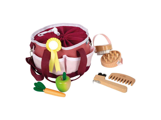 Small Foot - Horse Grooming Kit with Bag Red