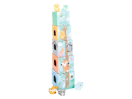 Small Foot - Stacking Tower with Forest Animals Pastel 10 pcs.