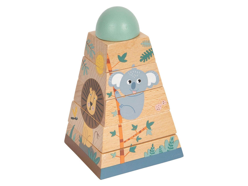 Small Foot - Stacking tower Safari 6 pcs.