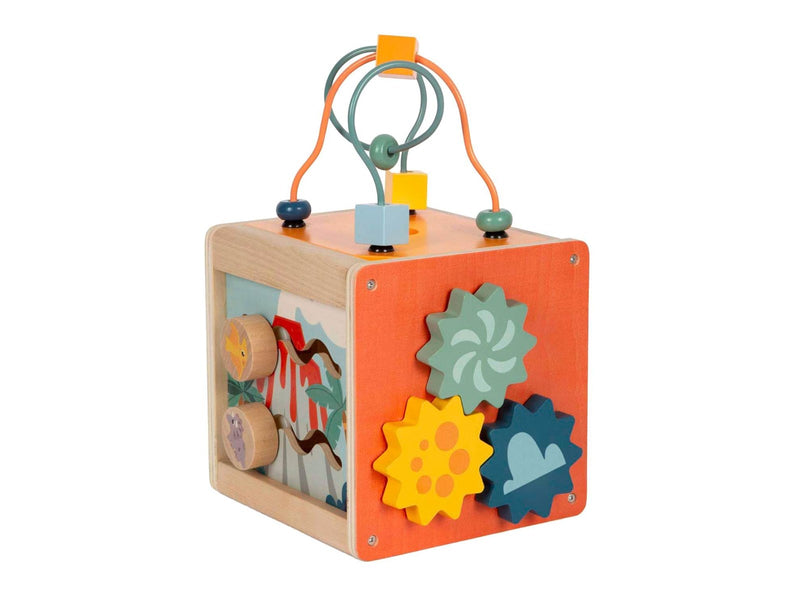 Small Foot - Wooden Activity Cube Motor Skills Spiral Dino