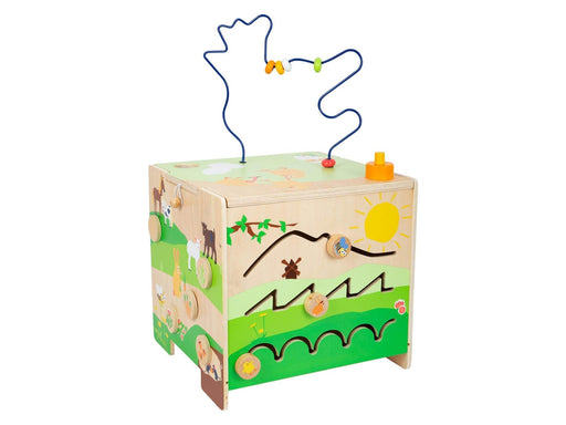 Small Foot - Wooden Activity Cube with Motor Skills Spiral Farm