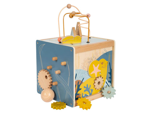 Small Foot Wooden Activity Cube with Motor Skills Spiral Seacoast