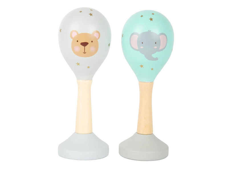 Small Foot - Wooden Baby Rattle Maracas Animal Set of 2