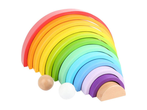 Small Foot - Wooden Building Blocks Rainbow XL 14
