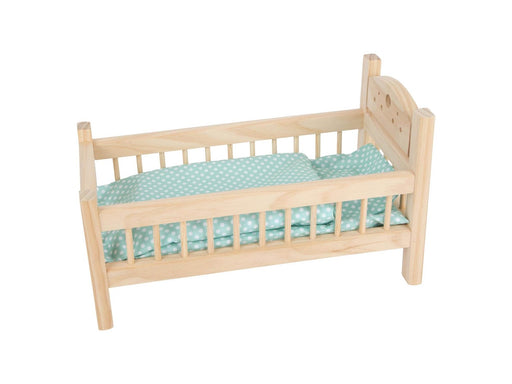 Small Foot - Wooden Doll Bed Natural with Bedding. 4ldg.