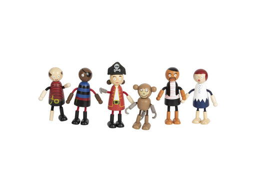 Small Foot - Wooden Dolls Pirate Bendable 6pcs.