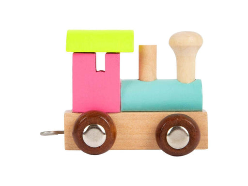 Small Foot - Wooden Letter Train Locomotive Colored - 12 pieces