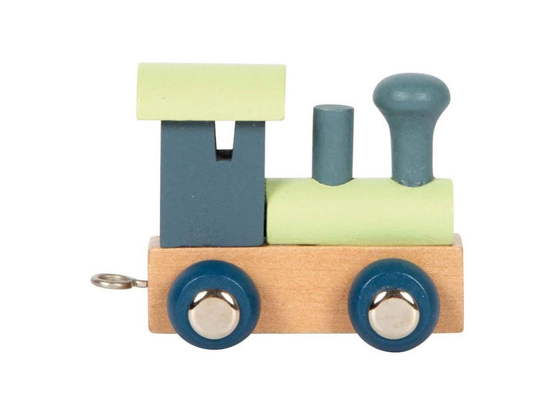 Small Foot - Wooden Letter Train Polar - Locomotive Blue Green - 12 pieces