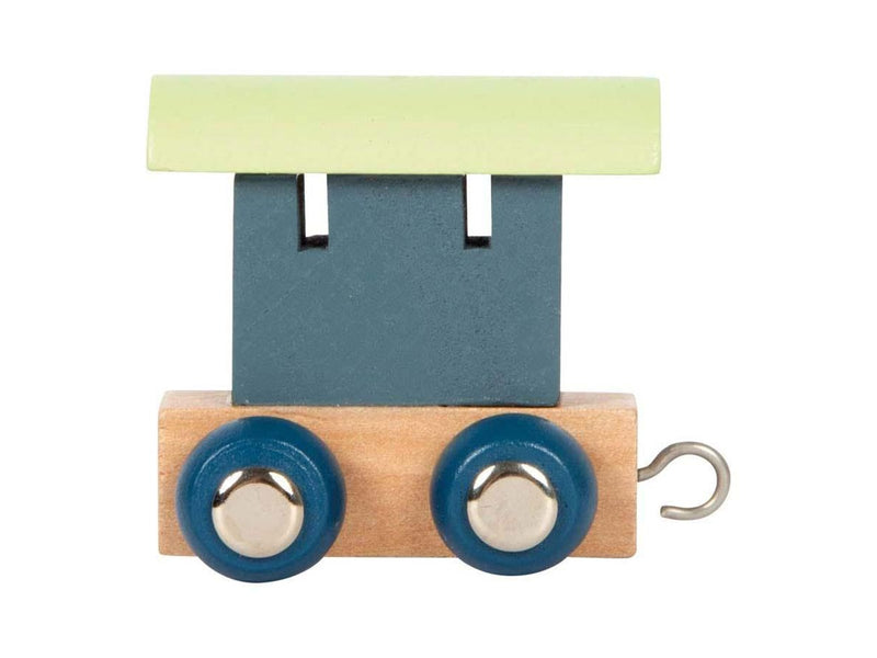 Small Foot - Wooden Letter Train Polar - Wagon Blue Green - 12 pieces