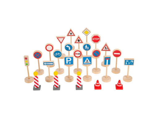 Small Foot - Wooden Mini Traffic Sign Set 25 pcs.