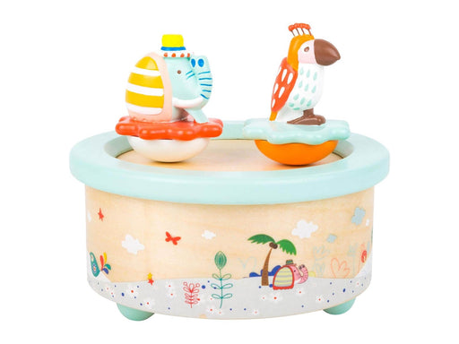 Small Foot - Wooden Music Box Parrot and Elephant