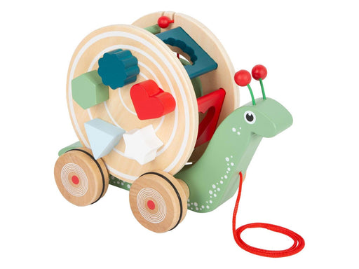Small Foot - Wooden Pull Figure Shape Sorter Snail 6dlg.
