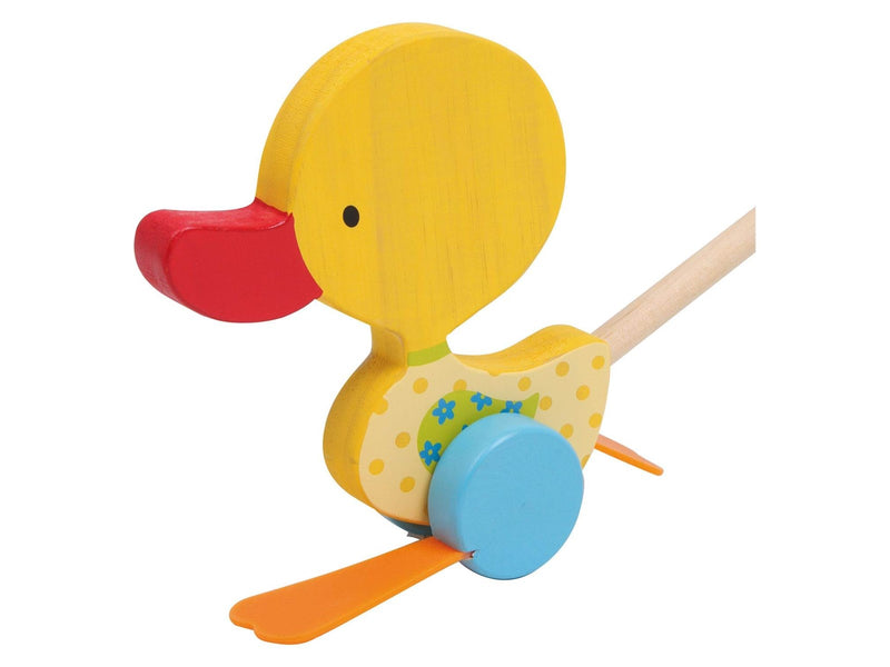Small Foot - Wooden Push Figure Duck Tina with Stick