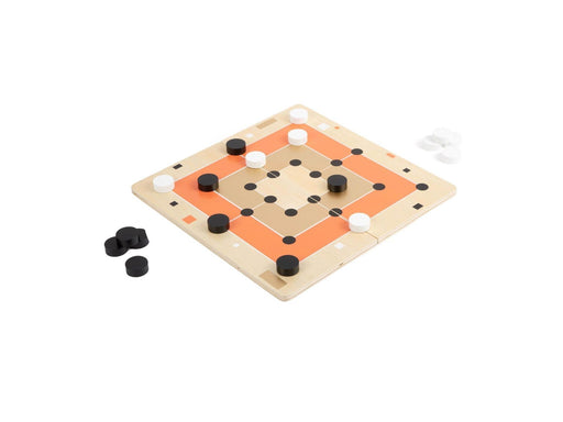 Small Foot - Wooden Solitaire and Mill Game Gold Edition