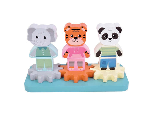 Small Foot - Wooden Stacking Game with Gears Jungle Friends FSC