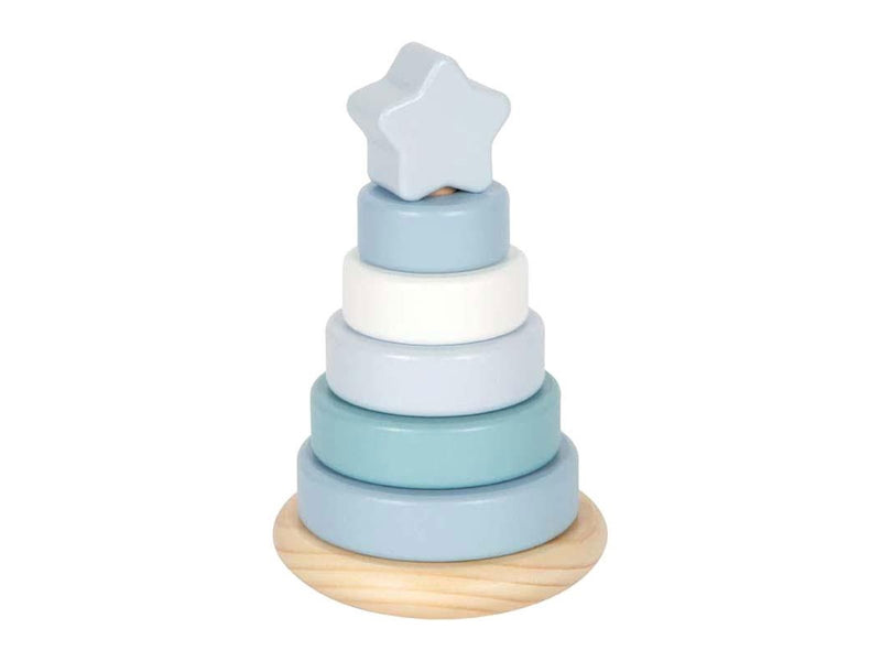 Small Foot - Wooden Stacking Tower Blue - 7 pcs.