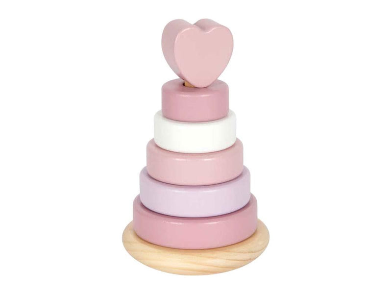 Small Foot - Wooden Stacking Tower Pink - 7 pcs.