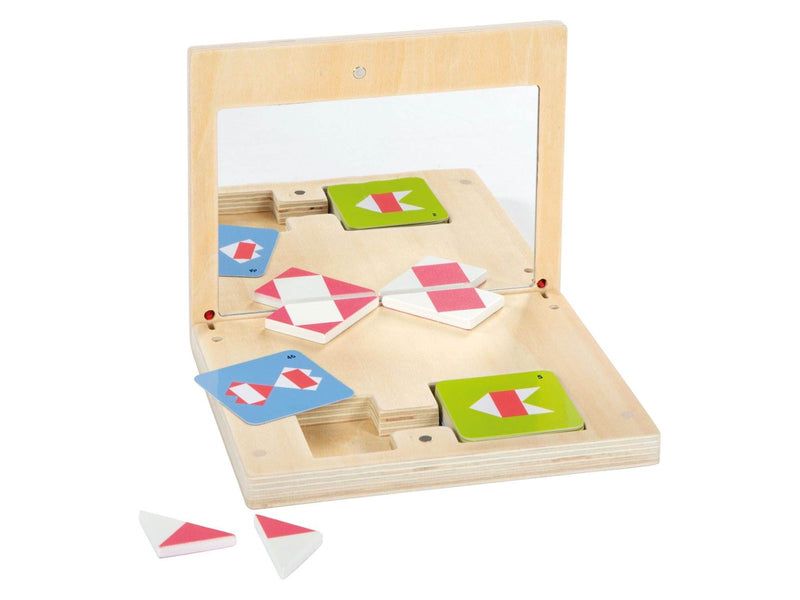 Small Foot Wooden Symmetry Game with Mirror Educational