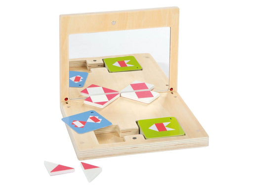 Small Foot Wooden Symmetry Game with Mirror Educational