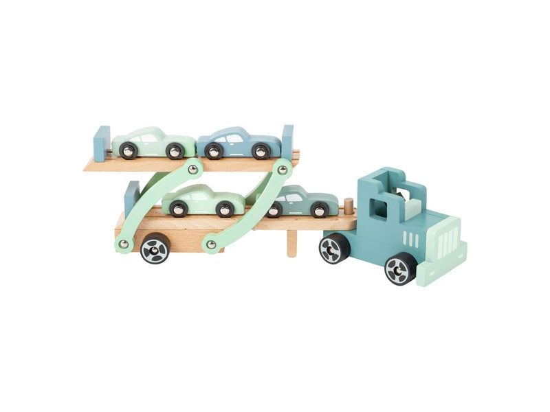 Small Foot - Wooden Truck Transporter Chicago with Cars 9dlg.