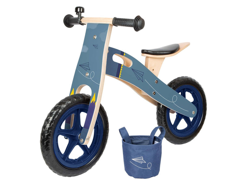 Small Foot - Wooden balance bike Plane Blue