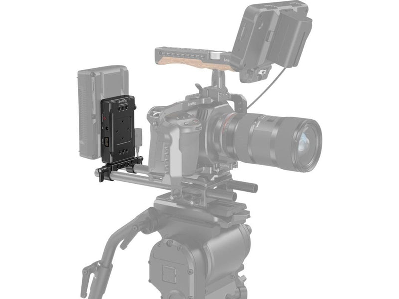 SmallRig 3498 Battery Adapter Plate V-Mount (Basic Version) with Dual Rod Clamp