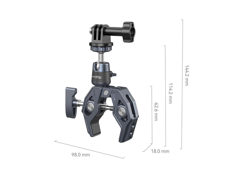 SmallRig 4102 Super Clamp with 360 Ballhead Mount for Action Cameras